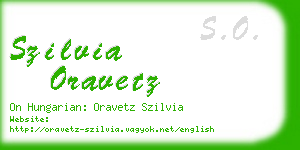 szilvia oravetz business card